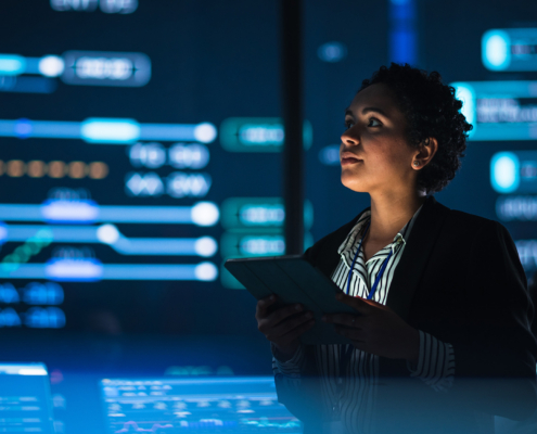 Worker In Advanced Computer Room